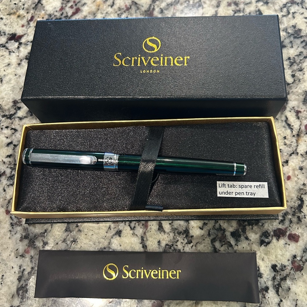 Scriveiner London Green Fountain Pen with Box